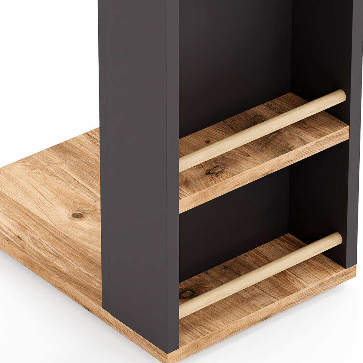 BEISTELLTISCH Siikainen - Schwarz/Braun, Holzwerkstoff (29/44/65cm) - [en.casa]