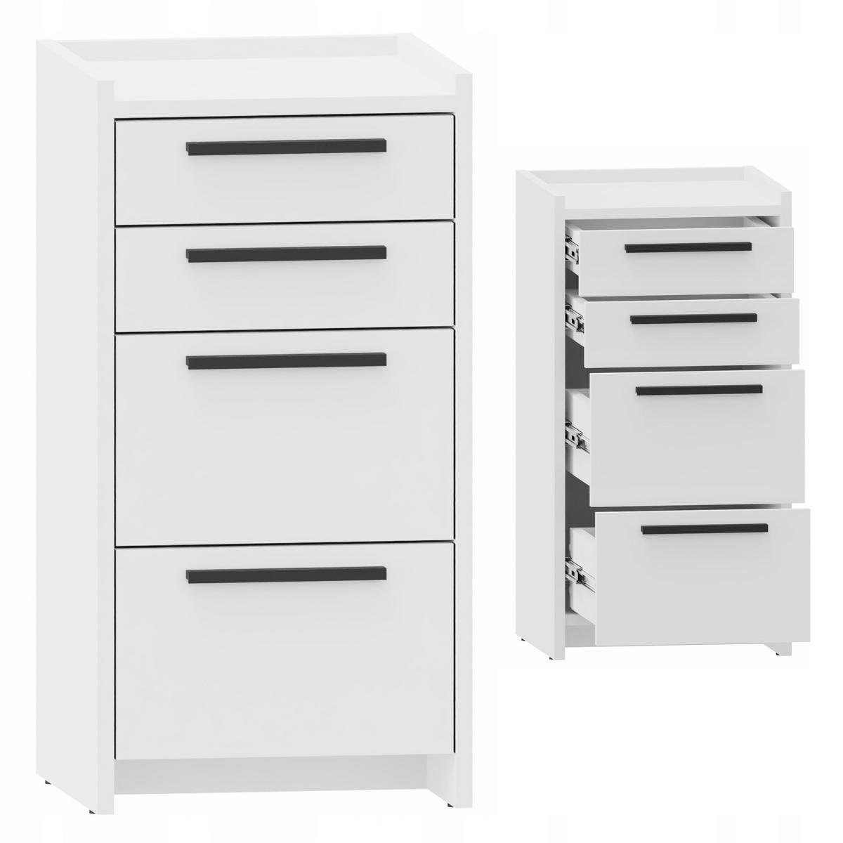 KOMMODE ALTIVO 2SW2SN Weiß 36/35,6/70,4 cm - Weiß, Holzwerkstoff (36/70.4/35.6cm) - Matkam Möbel