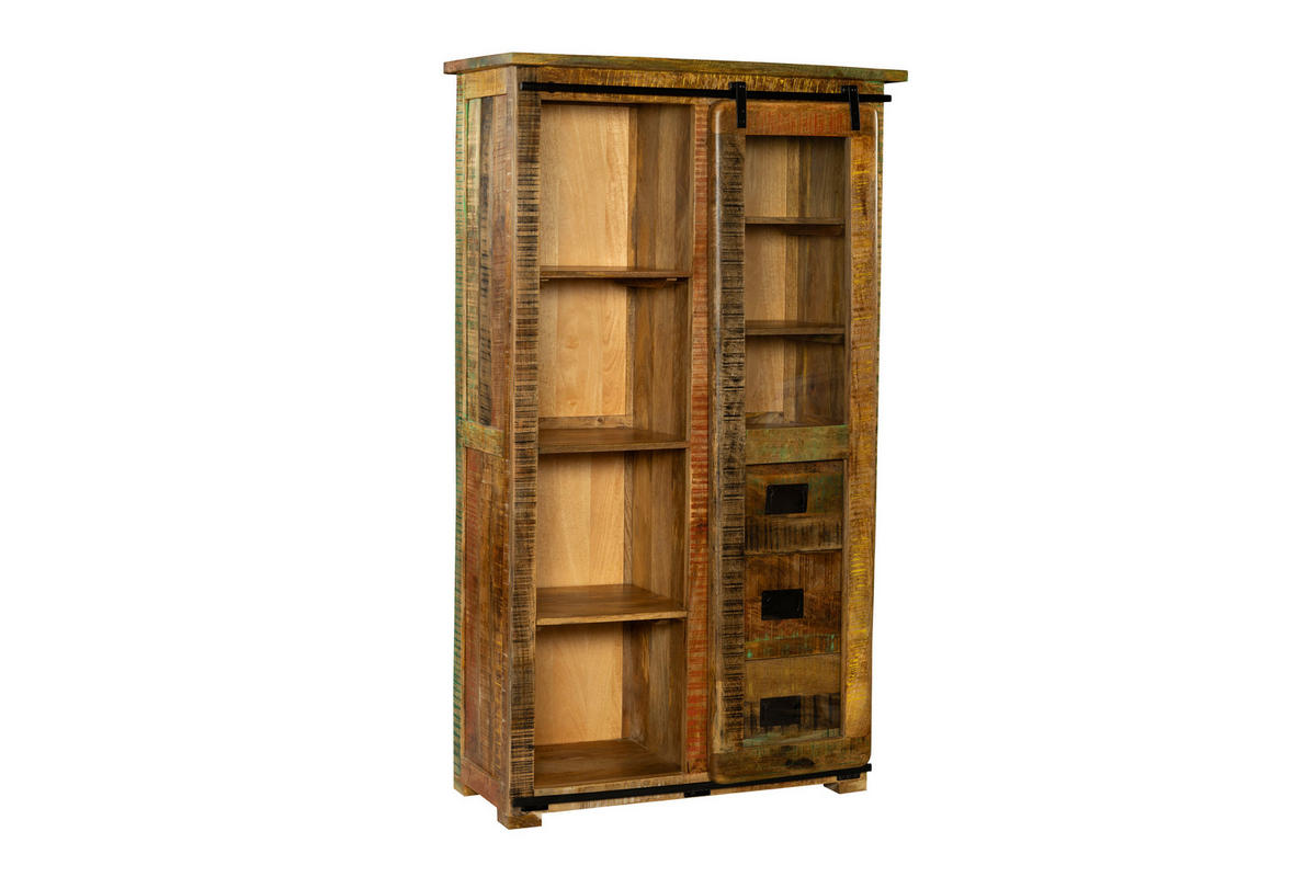 HIGHBOARD LIBRO - Hellbraun/Multicolor, Akazienholz/Holz (45/175/100cm) - SAM