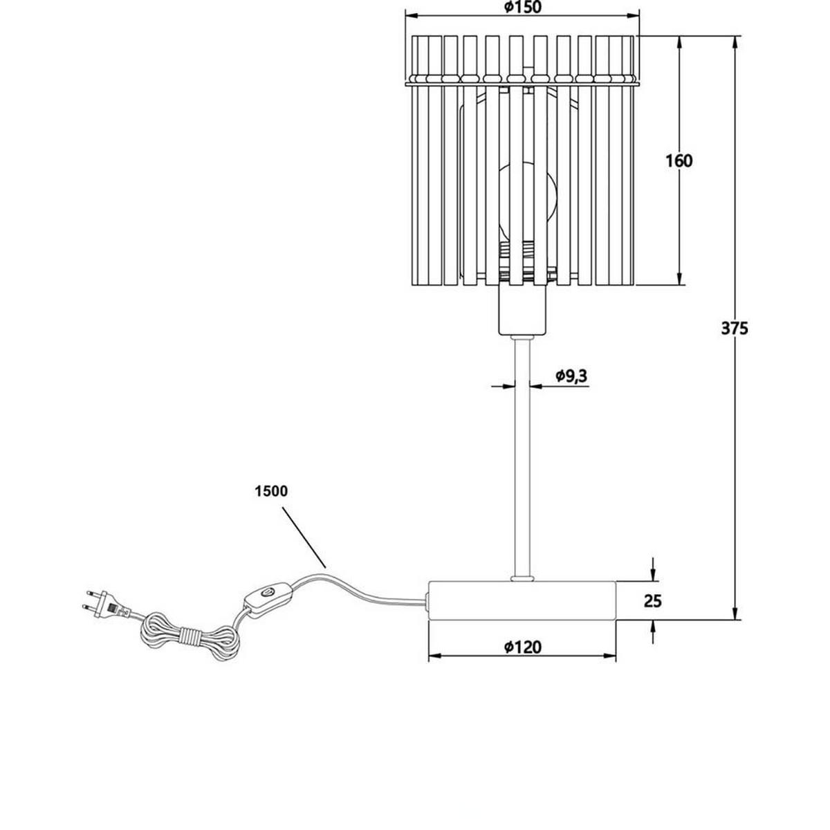 TISCHLEUCHTE Metall Glas Rot - Rot, Glas (15/15/37.5cm) - Globo Lighting