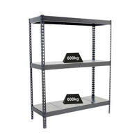 SCHWERLASTREGAL METAL BEAST THREE | HxBxT 200x240x45cm | Fachlast 400kg | Grau - Grau, Metall (240/200/45cm) - PROREGAL