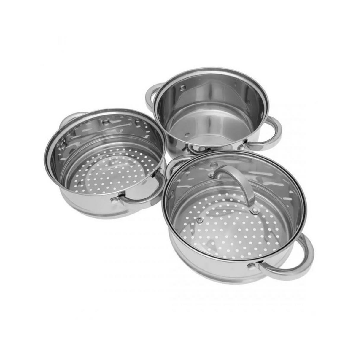 TOPF Silber 20/20/10 cm KB7139 - Silberfarben, Metall (20cm) - Klausberg 