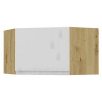 ECKHÄNGESCHRANK Florence W10/60/36 Eiche Artisan / RAL 9003 signalweiß HG 60 / 60 / 36cm - Türanschlag links - Weiß Hochglanz/Eiche Artisan, Holz/Holzwerkstoff (60/36/60cm) - Feldmann-Wohnen