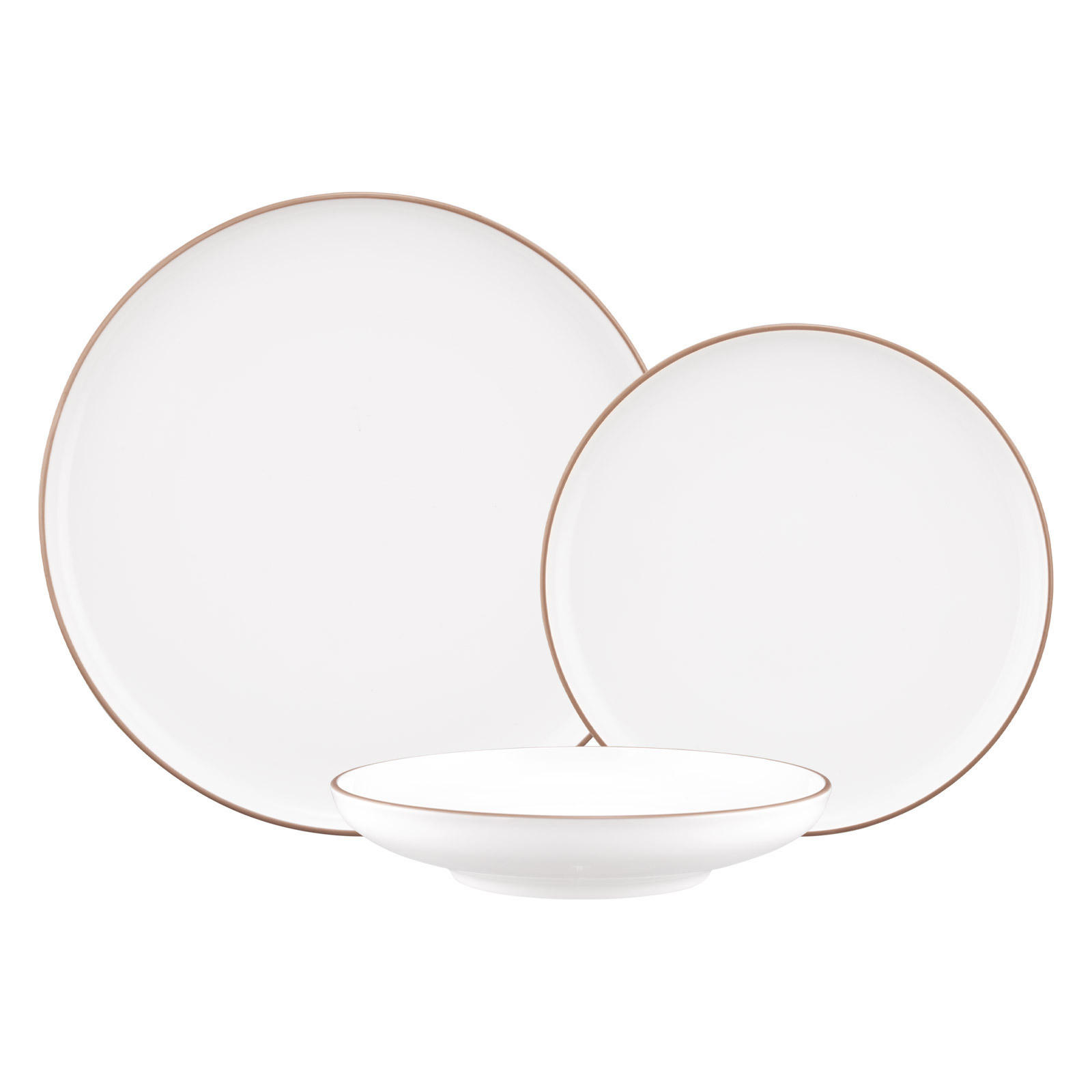 TELLER-SET Sento Home Pure Lines Cocoa Brown 18-tlg. - Hellbraun, Keramik (2/2/2cm) - Seltmann Weiden