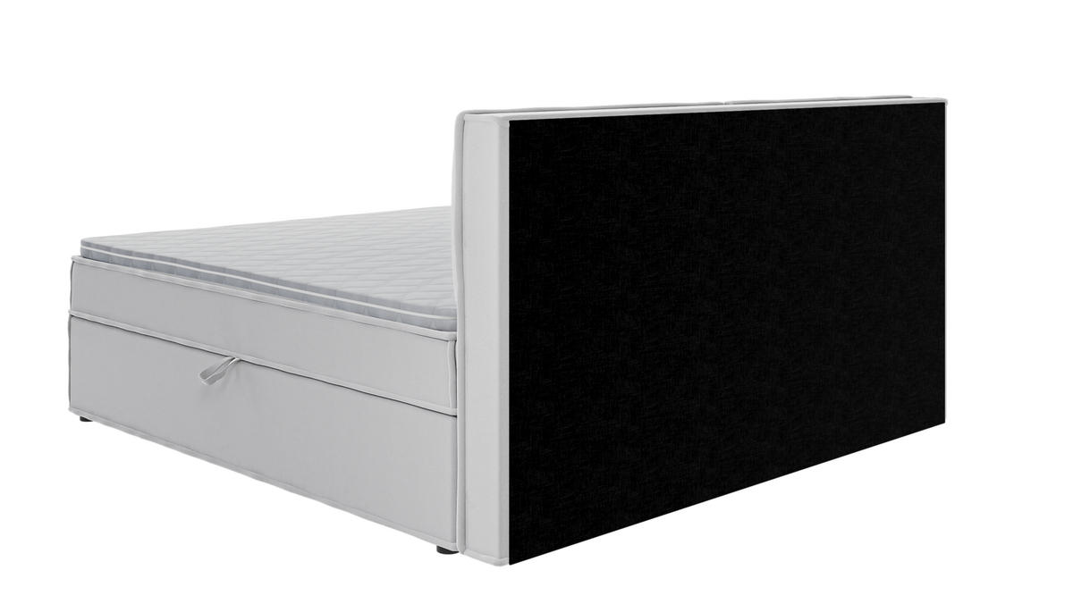 BOXBETT Eclipse 200/200 cm Silber Luxusmicrofaser - Silberfarben/Schwarz, Holz/Kunststoff (200/200cm) - S-Style Möbel