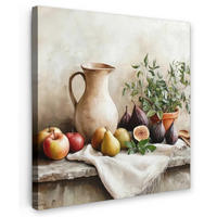 LEINWANDBILD Obst - Kräuter - Ländlich 90x90 cm - Naturfarben, Textil (90/90cm) - MuchoWow