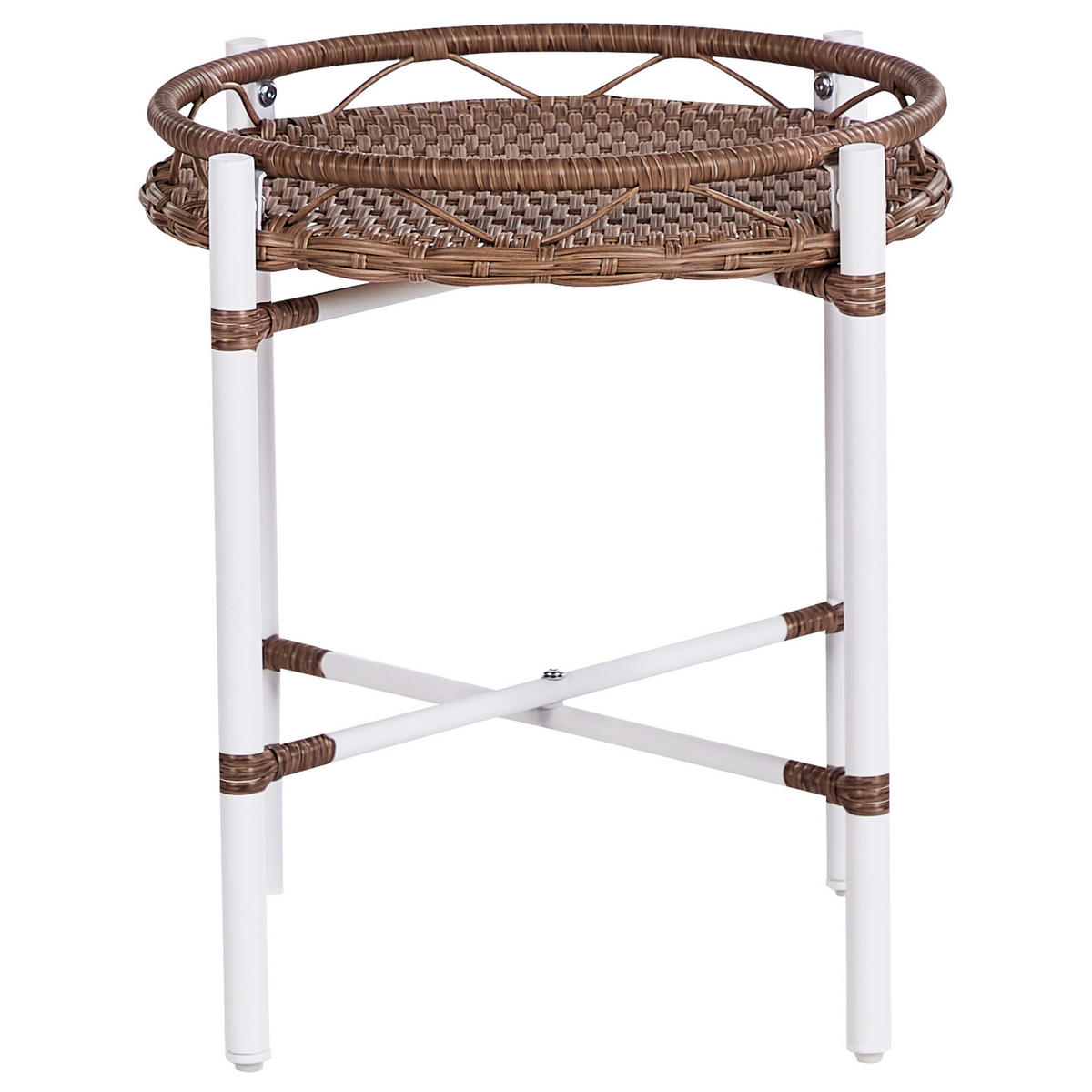 BISTRO-SET 2-Sitzer Weiß Levico - Weiß/Braun, Metall - Beliani
