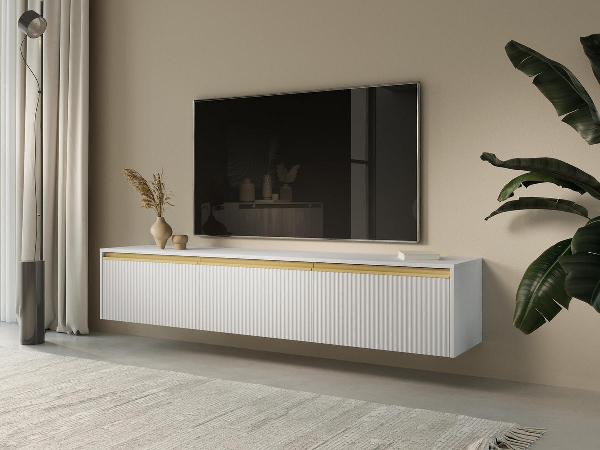 TV-SCHRANK Roy Weiß - Weiß, Holzwerkstoff (182/42/39cm) - Bettso