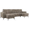 WOHNLANDSCHAFT AXEL U Cord Hellbraun - Schwarz/Braun, Textil/Metall (312/90/140cm) - MKS