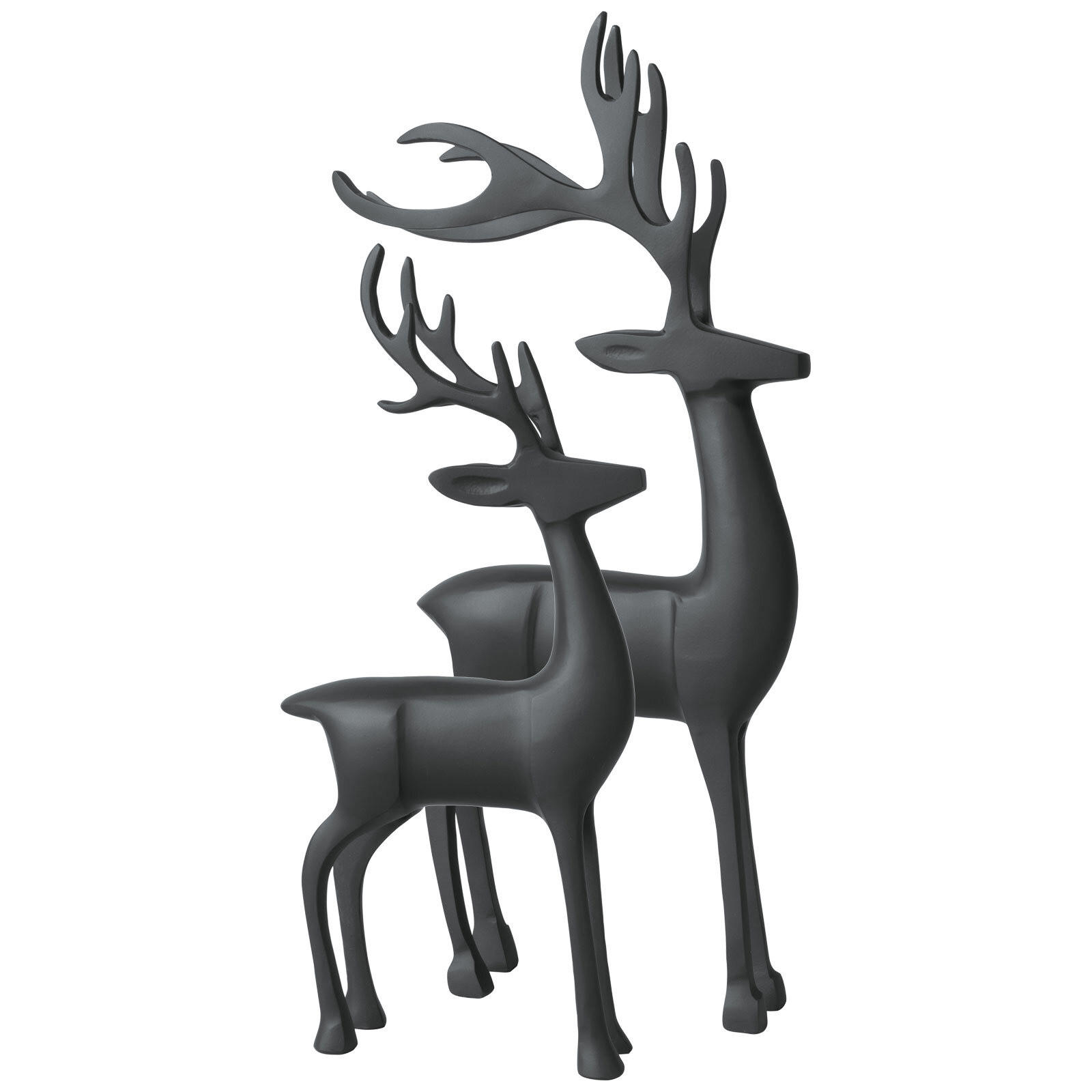 DEKOFIGUREN HIRSCHPAAR Christmas Chic schwarz 36 cm / 44 cm 2er Set - Schwarz, Metall (2/2/2cm) - Villeroy & Boch