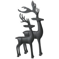 DEKOFIGUREN HIRSCHPAAR Christmas Chic schwarz 36 cm / 44 cm 2er Set - Schwarz, Metall (2/2/2cm) - Villeroy & Boch