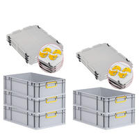 EUROBOX 5x Nextgen Color Mit Auflagedeckel 17x40x60cm Griffe Gelb Geschlossen - Gelb, Kunststoff (40/17/60cm) - PROREGAL