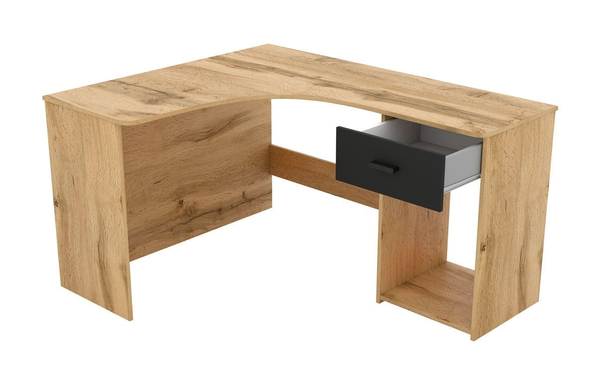 SCHREIBTISCH CANTONE 155x125x75 cm Bürotisch Computertisch, Eiche Wotan - Eiche Wotan, Holzwerkstoff (125/155/75cm) - MASSENO