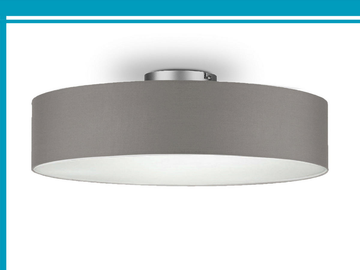 DECKENLAMPE Ø50cm, Lampenschirm Stoff Braun-Grau - Braun/Grau, Textil (50/50/19cm) - meineWunschleuchte