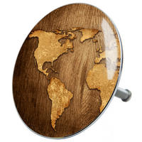 BADEWANNENSTÖPSEL World Map - Braun, Metall (8/10/10cm) - Sanilo