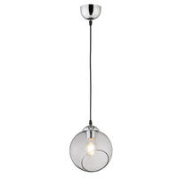 PENDELLEUCHTE Metall rauchfarben - Silberfarben, Glas (20/20/150cm)