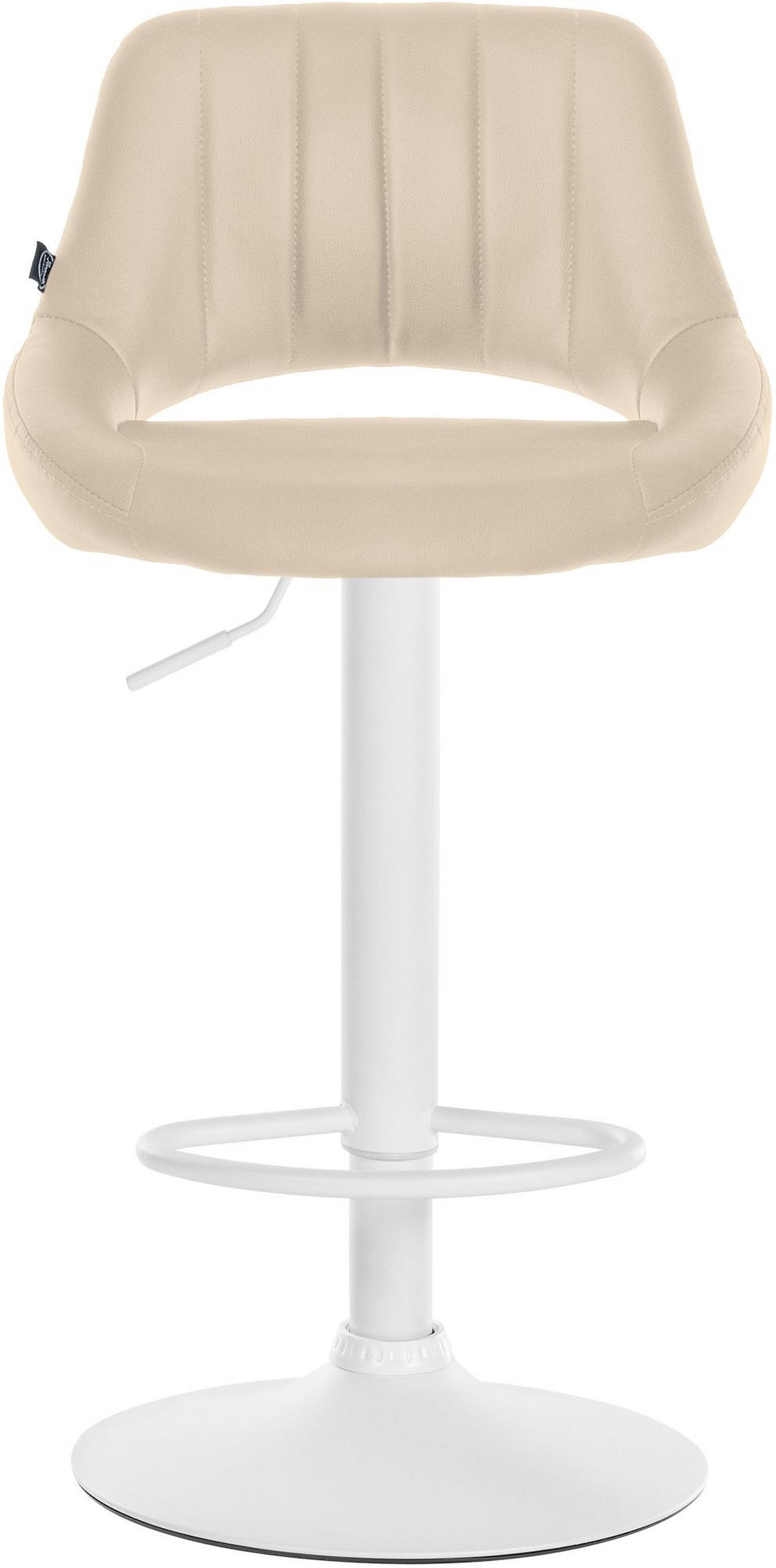 BARHOCKER Lederlook creme - Creme/Weiß, Textil/Metall (47/85/48cm) - CLP