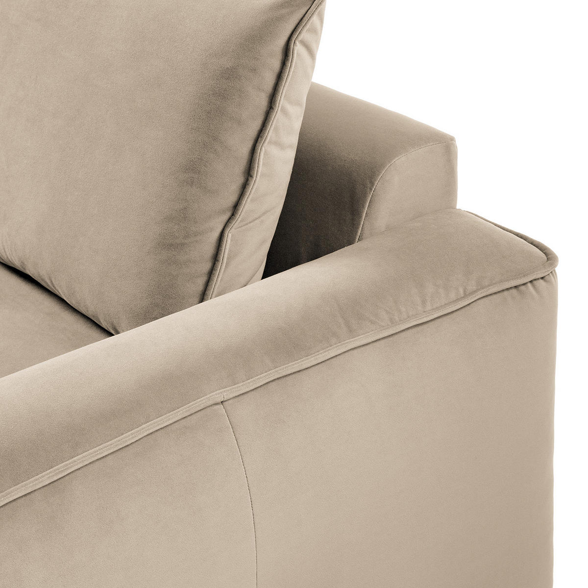 2,5-SITZER SOFA - modular - Beige/Schwarz, Holz/Kunststoff (189/80/99cm) - home24