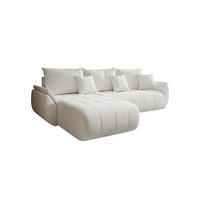 ECKSOFA Mit Schlaffunktion Und Bettkasten TOKYO, Stoff WIND, Ecru, Links - Ecru, Holz (280/190cm) - Kaiser Möbel
