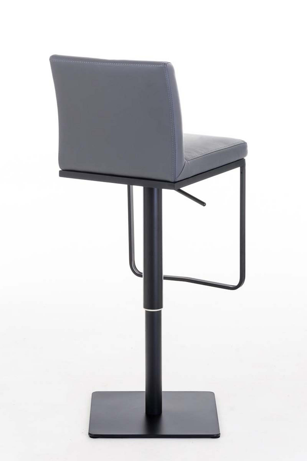 BARHOCKER Carin Kunstleder Grau Schwarz - Grau, Leder/Metall (42/86/44cm) - DELUKE