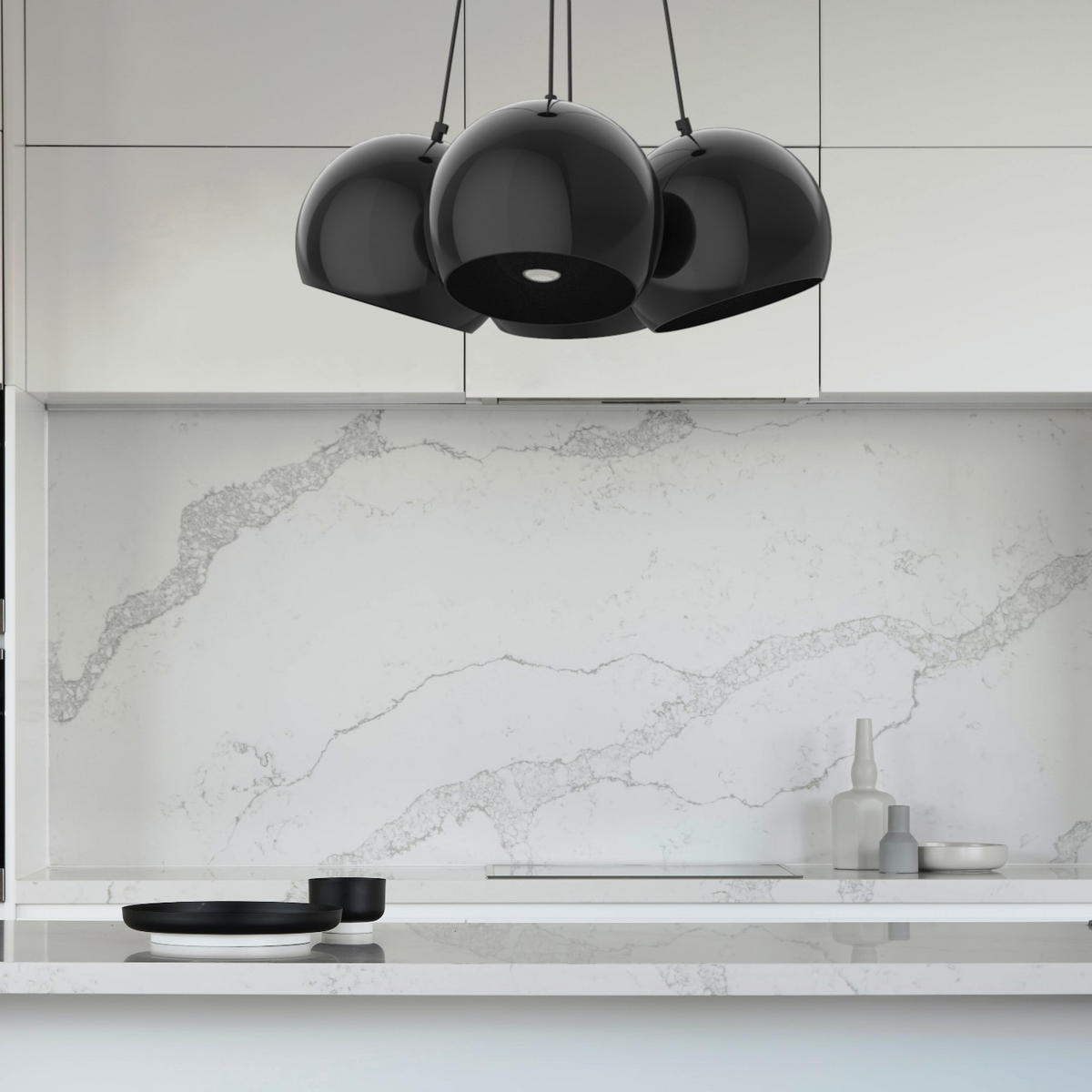 HÄNGELEUCHTE - Schwarz Hochglanz, Metall (25/25/20cm) - Lumicom