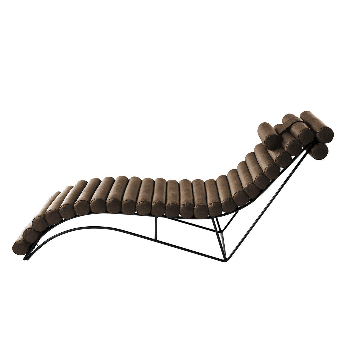 RELAXLIEGE - Antiklederlook - Graubraun, Textil (185/81/62cm) - home24