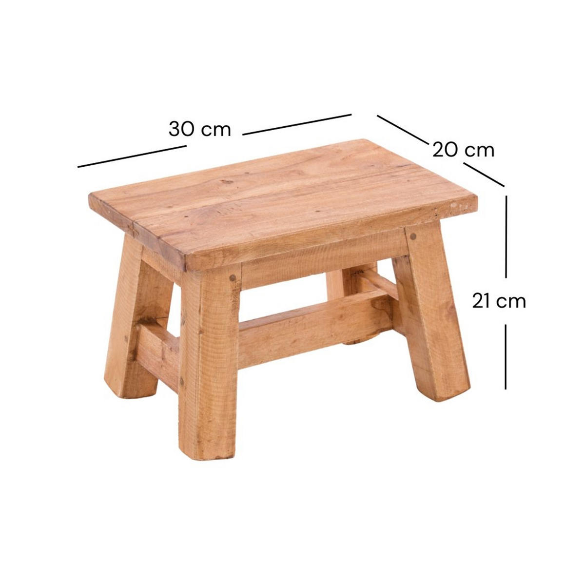 BLUMENHOCKER Monte Mahagoni Massivholz 08 honigfarben gewachst - Honig, Holz (30/21/20cm) - DESIGN DELIGHTS