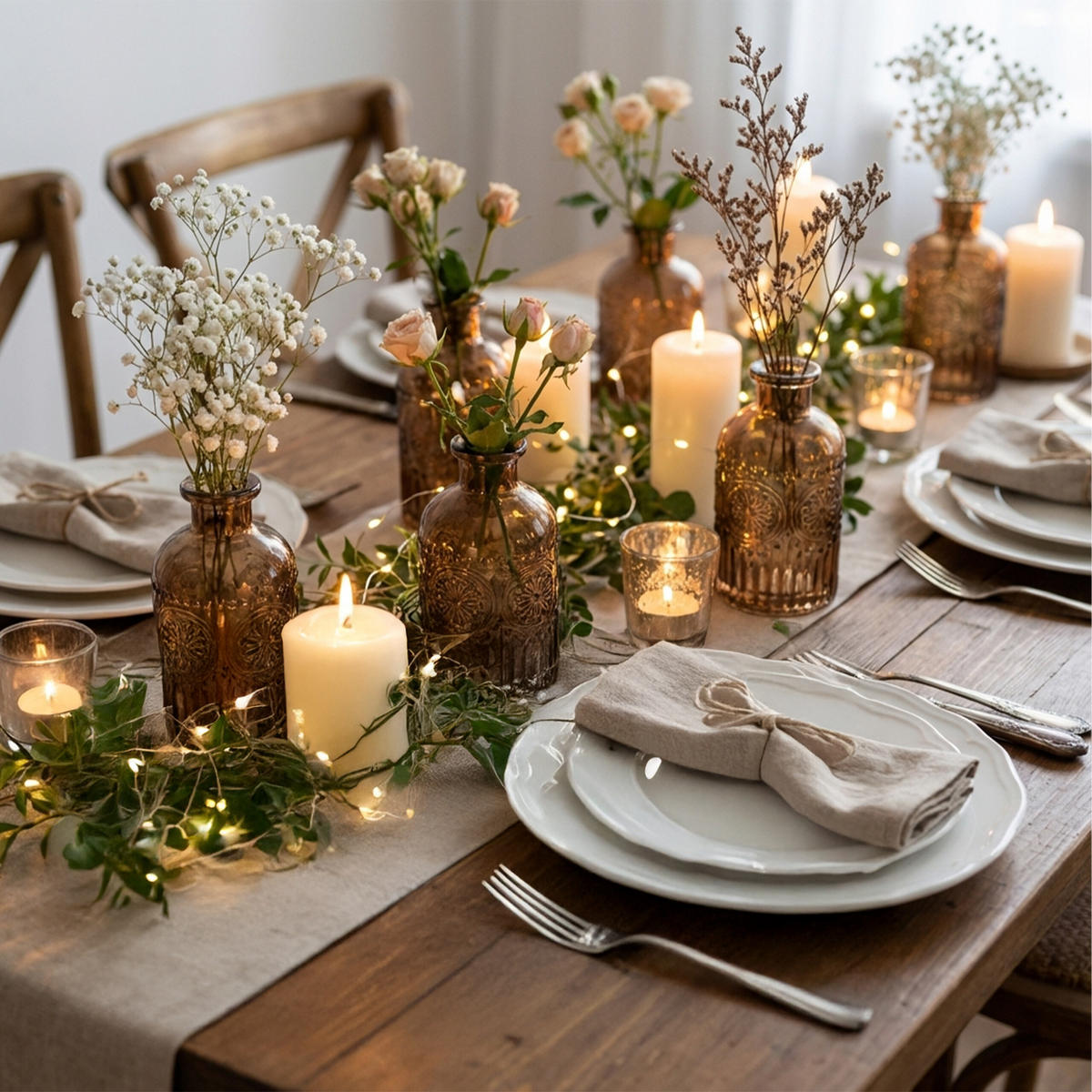 12XSKLENENÁ váza - svetlohnedá, sklo (6/13cm) - Relaxdays