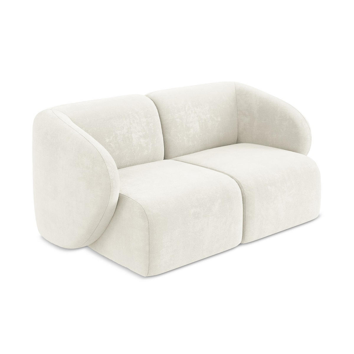 2-SITZER-SOFA Chenille Stoff Weiß - Schwarz/Weiß, Holzwerkstoff/Kunststoff (174/75/94cm) - LaMiaSofa