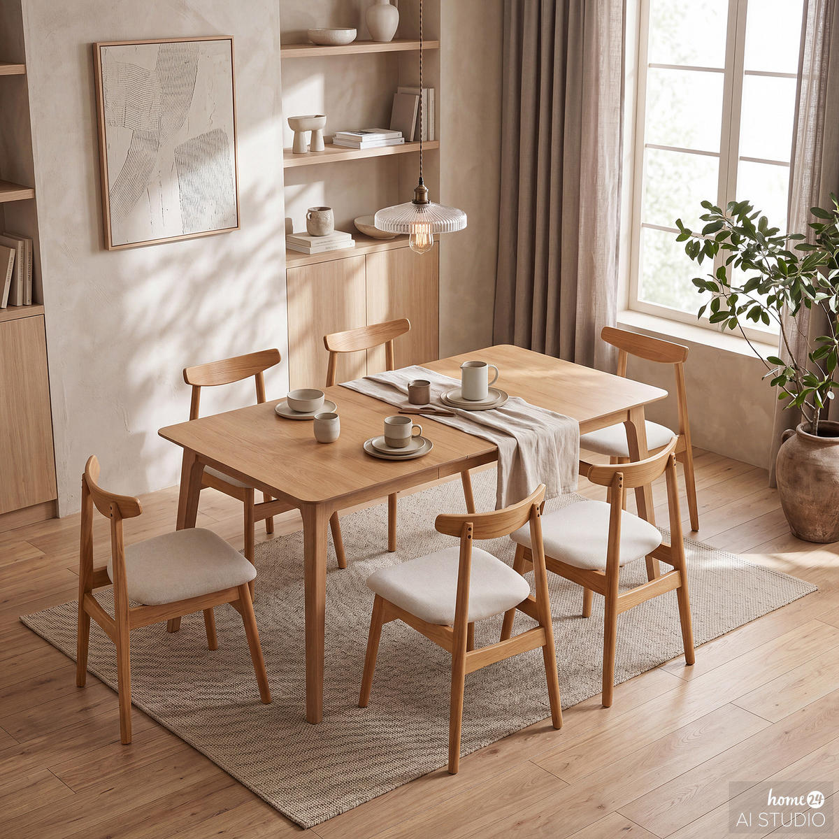 POLSTERSTUHL - 2er-Set - Eichefarben, Holz/Textil (46/78/54cm) - home24