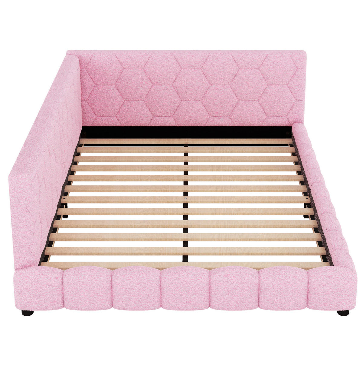 TAGESBETT 140/200 cm mit LED-Umgebungslicht, USB- und Typ-C-Anschluss, Vliesimitat, Rosa - Rosa, Textil (140/200cm) - Redom