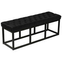 SITZBANK Polly Samt Schwarz 120 cm schwarz - Schwarz, Metall (120/42/37cm) - TPFLiving