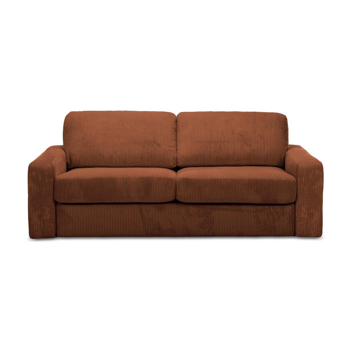 3-SITZER SOFA mit Schlaffunktion Cord Stoff Orange - Pink/Terracotta, Kunststoff/Textil (195/80/100cm) - LaMiaSofa