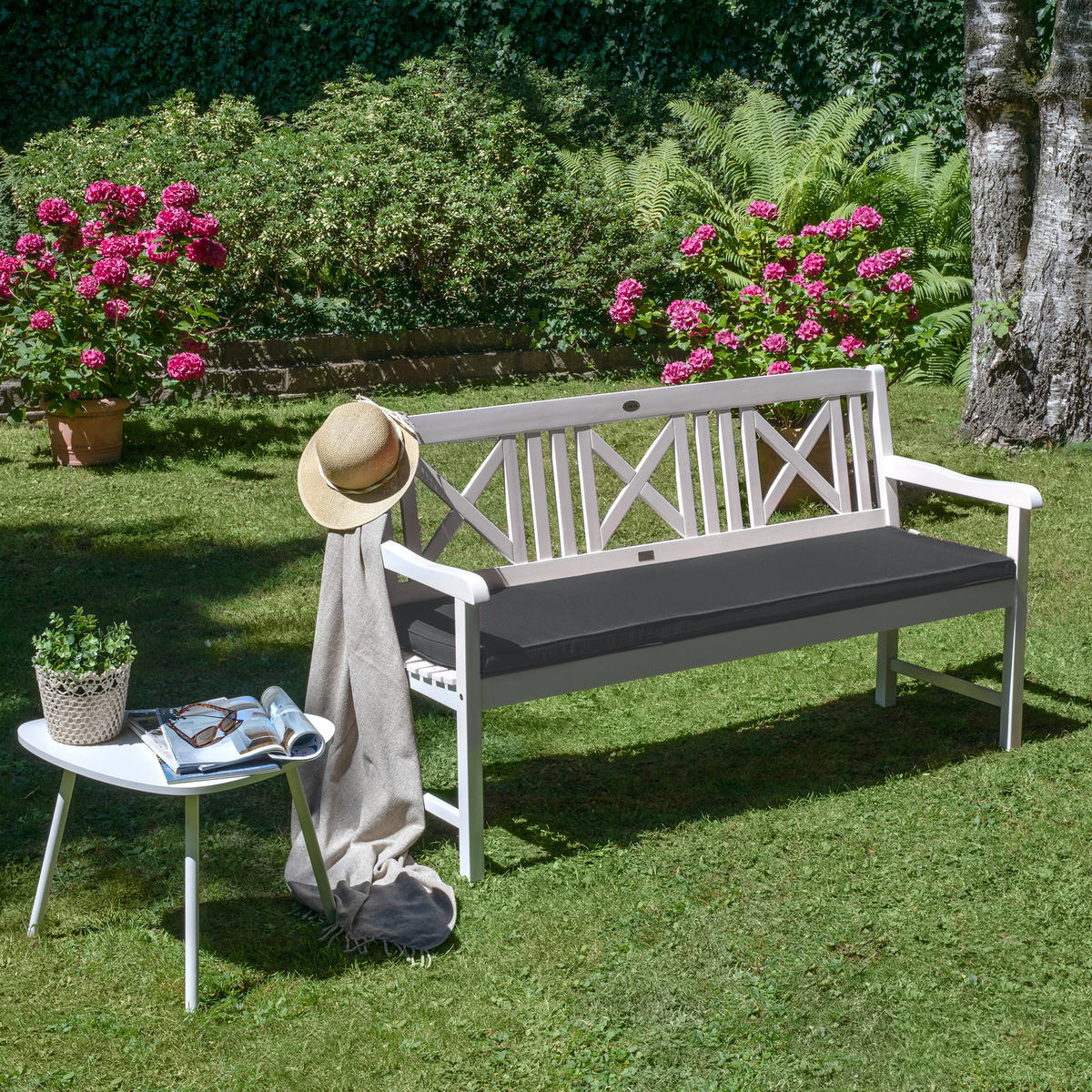 BANKAUFLAGE Base BK 150/48/5 cm Graphitgrau - Grau, Textil (48/5/150cm) - Beautissu 