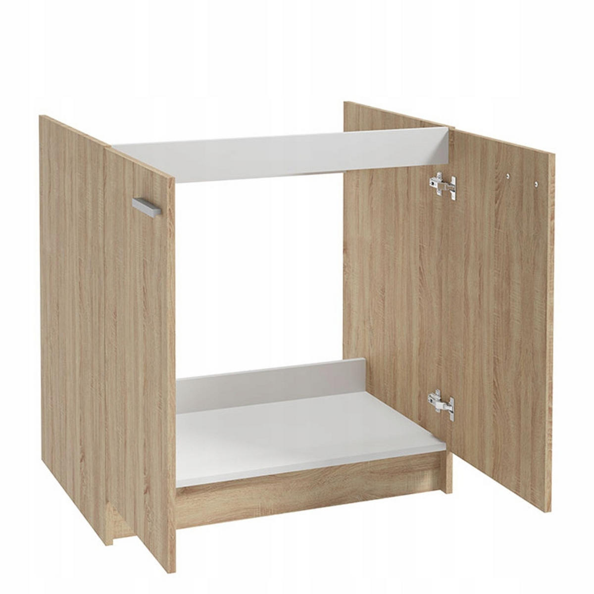 SPÜLUNTERSCHRANK 80cm mit Spüle + Armatur + Siphon Sonoma-Eiche - Sonoma Eiche, Holzwerkstoff (80/82/46cm) - Stamar