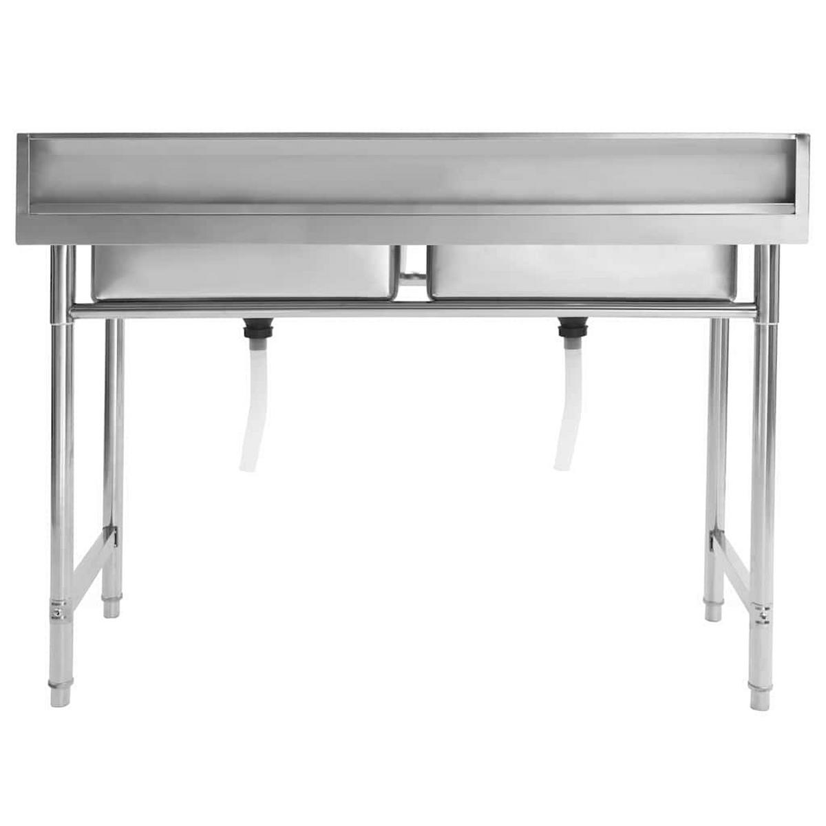 KÜCHENSPÜLE Doppelbecken Edelstahl - Silberfarben, Metall (60/85/120cm) - vidaXL