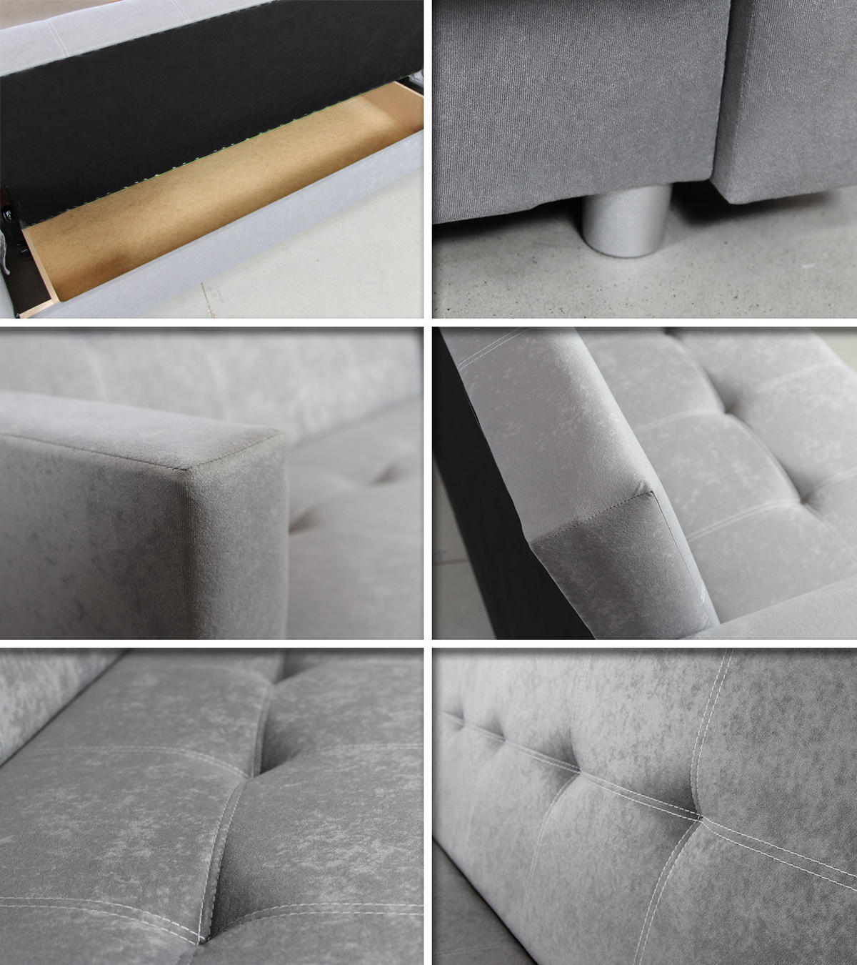 SCHLAFSOFA Dave - Silberfarben/Grün, Holz/Kunststoff (211/90/87cm)