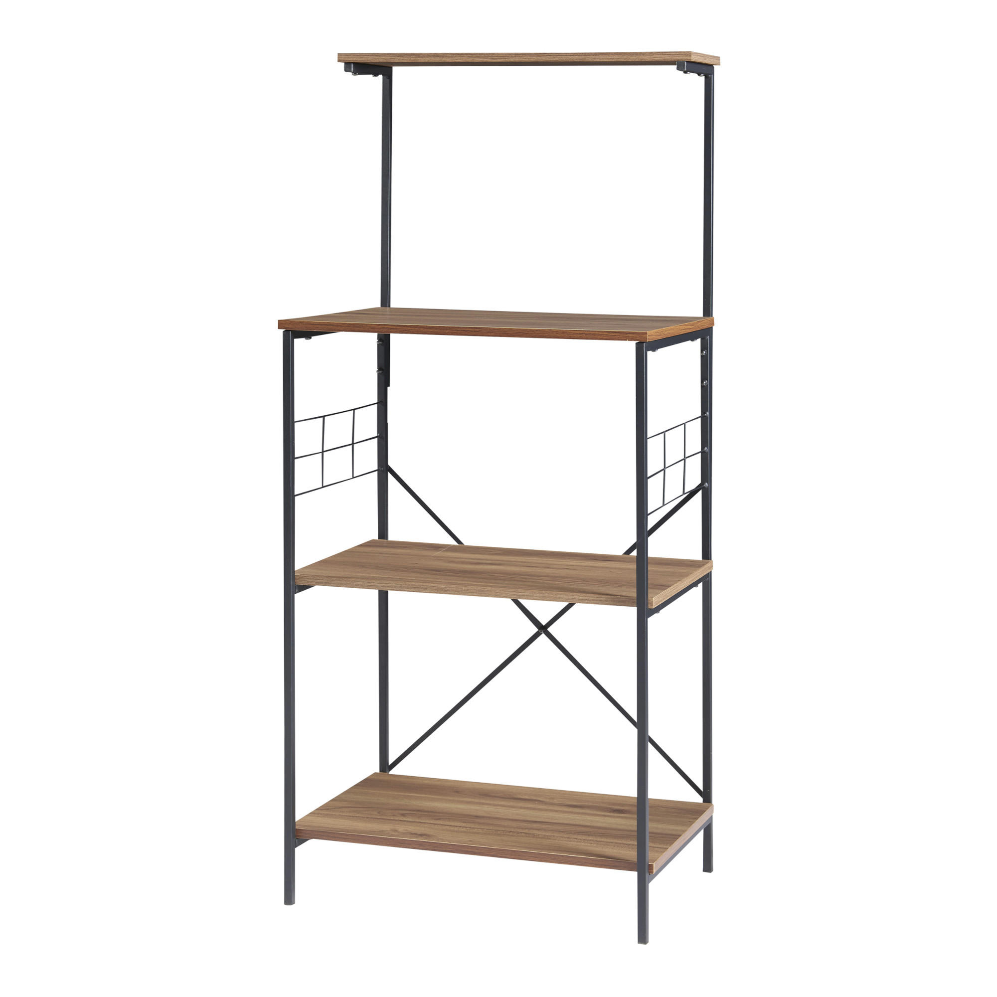 KÜCHENREGAL Billund - Walnussfarben/Schwarz, Holzwerkstoff/Metall (60/133/42cm) - [en.casa]