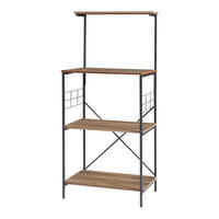 KÜCHENREGAL Billund - Walnussfarben/Schwarz, Holzwerkstoff/Metall (60/133/42cm) - [en.casa]