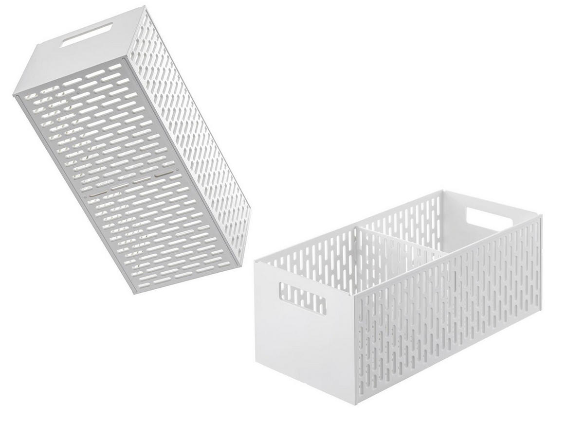 SCHRANK-AUFBEWAHRUNGSKORB Set Tower weiß 32/46/16 cm - Weiß, Kunststoff (32/46/16cm) - Yamazaki