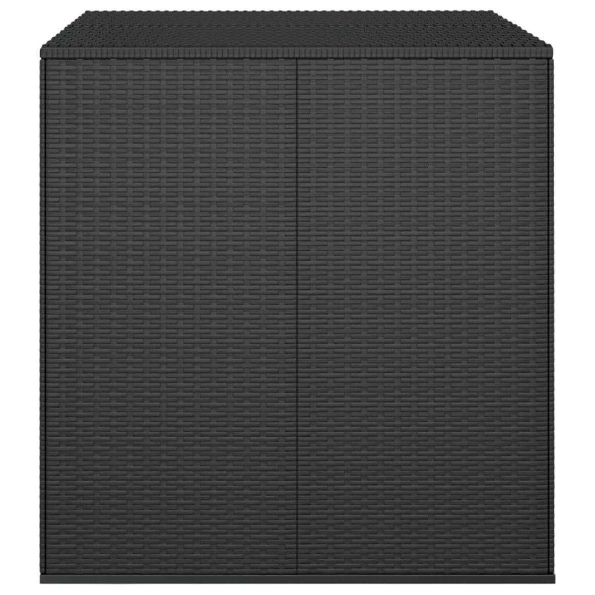 GARTEN-KISSENBOX PE RATTAN 100X97,5X104 CM SCHWARZ - Schwarz, Kunststoff (97.5/104/100cm) - vidaXL