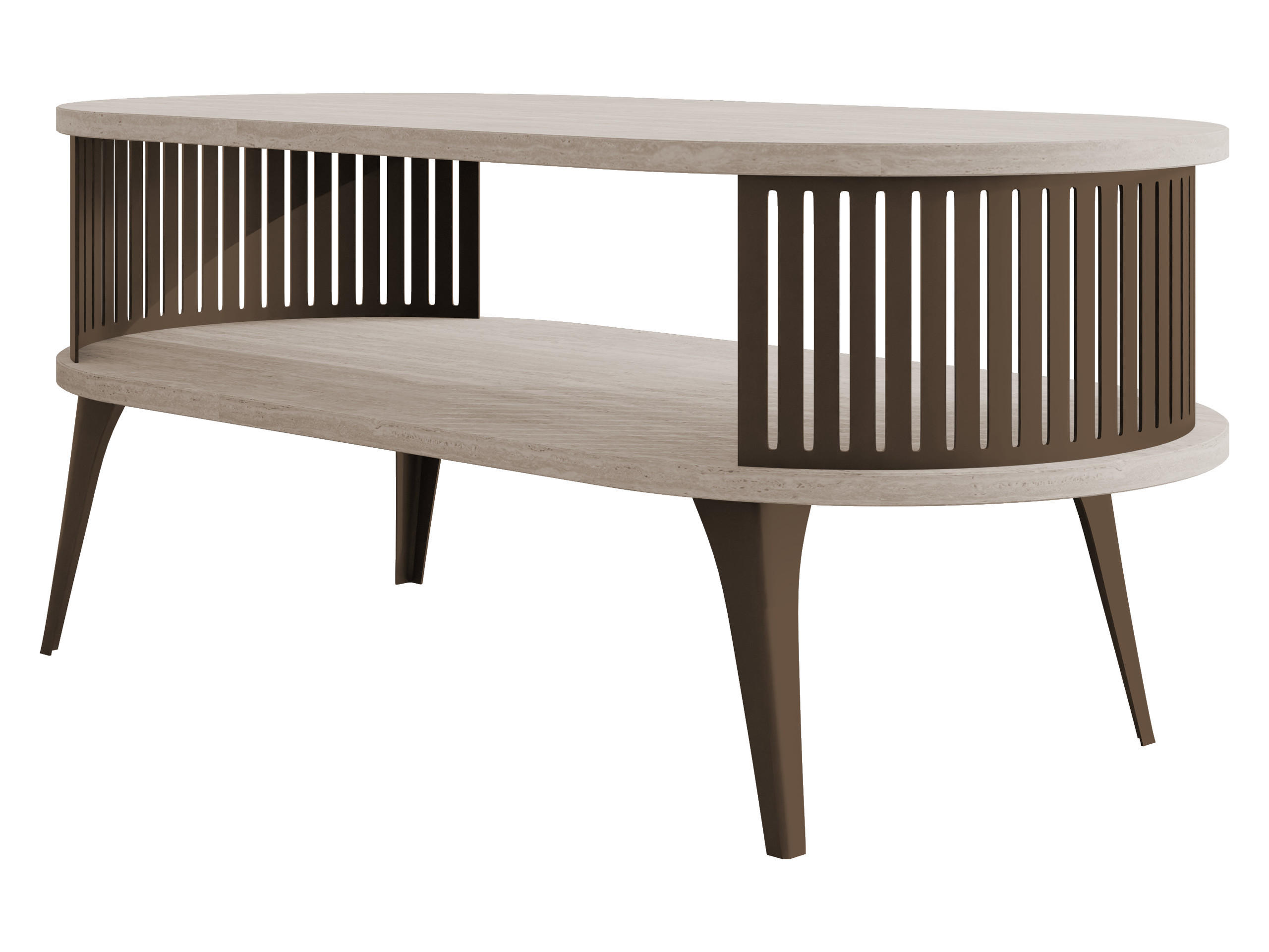 Mirjan24 Couchtisch Braun, Taupe 50x44x100 cm