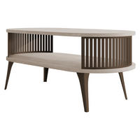 COUCHTISCH Roenni Oval Braun - Taupe/Braun, Holzwerkstoff/Metall (100/50/44cm) - MIRJAN24