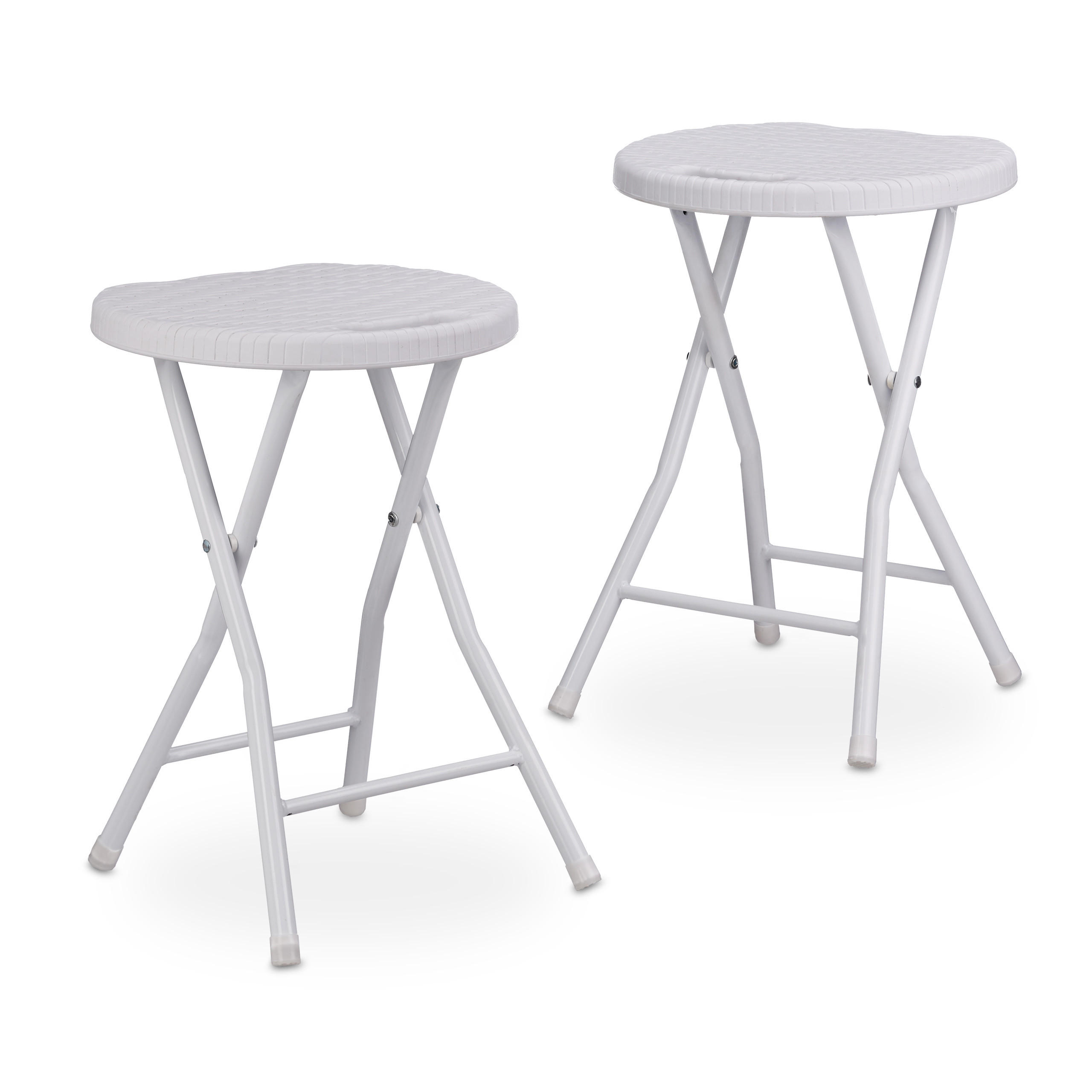 KLAPPHOCKER - Weiß, Kunststoff/Metall (33/45/29cm) - Relaxdays