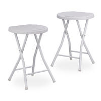 KLAPPHOCKER - Weiß, Kunststoff/Metall (33/45/29cm) - Relaxdays