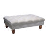 POLSTERHOCKER 90/60/30 cm Knopfheftung Holzbeine Flanell Grau - Walnussfarben/Grau, Holz/Textil (90/30/60cm) - Livingandhome