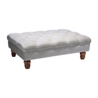 POLSTERHOCKER 90/60/30 cm Knopfheftung Holzbeine Flanell Grau - Walnussfarben/Grau, Holz/Textil (90/30/60cm) - Livingandhome