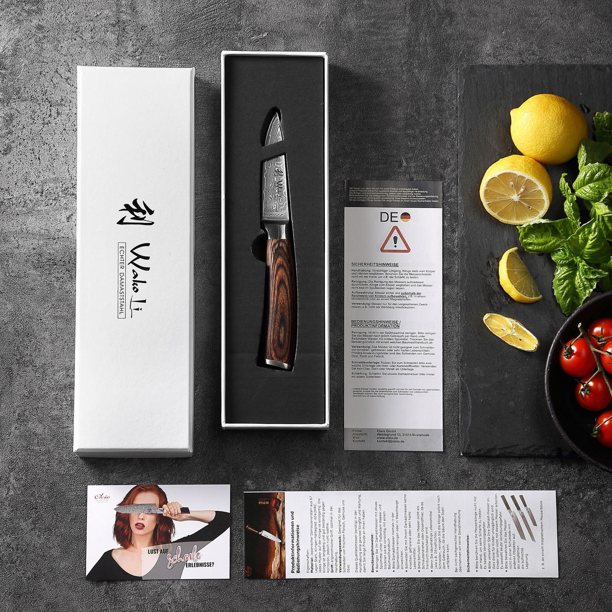 OFFICEMESSER 8 cm - Braun, Holz/Metall (20cm) - Wakoli