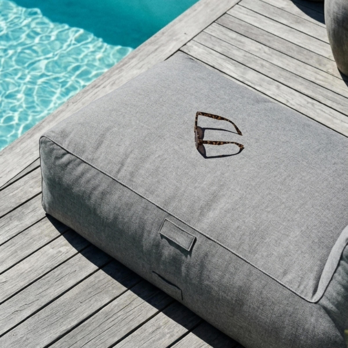 CHAISELONGUE, Grau - Grau, Textil - Oviala