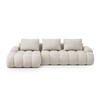 AUSKLAPPBARES-ECKSOFA links mit Container Linz aus strukturiertem Stoff beige 3 Sitzplätze - Beige, Textil (142/275cm) - Cosmopolitan Design